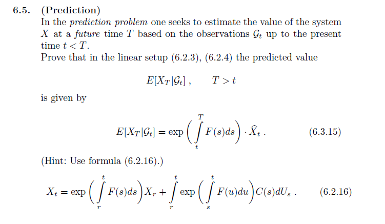 Predict Problems Solved 6.5. (Prediction)In the prediction problem one seeks | Chegg.com