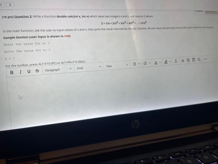 1 2 (15 pts] Question 2: Write a function double | Chegg.com