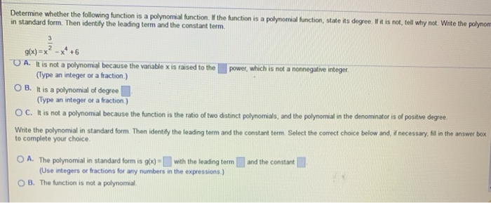 Solved Determine whether the following function is a | Chegg.com