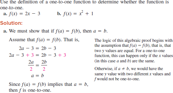 Solved: For Exercise, use the definition of a one-to-one functi ...