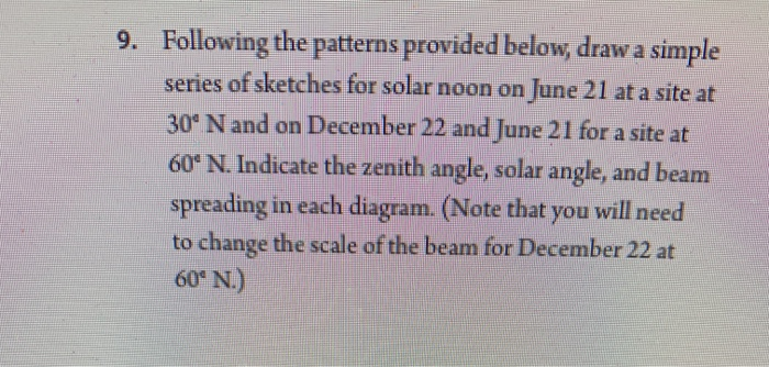 Solved 9. Following the patterns provided below, draw a | Chegg.com