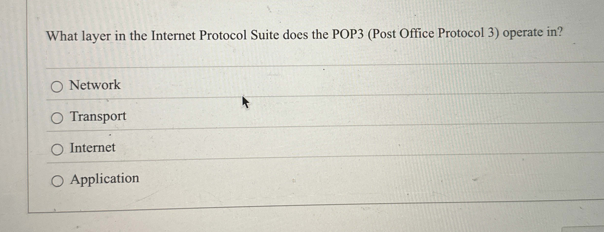 Solved What layer in the Internet Protocol Suite does the | Chegg.com