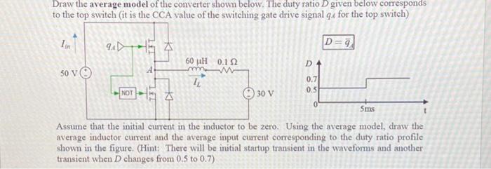Solved Draw the average model of the converter shown below. | Chegg.com