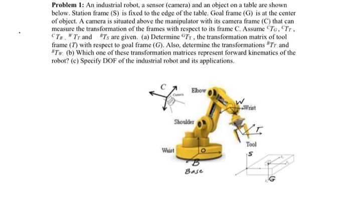 Solved Problem 1: An industrial robot , a sensor (camera) | Chegg.com