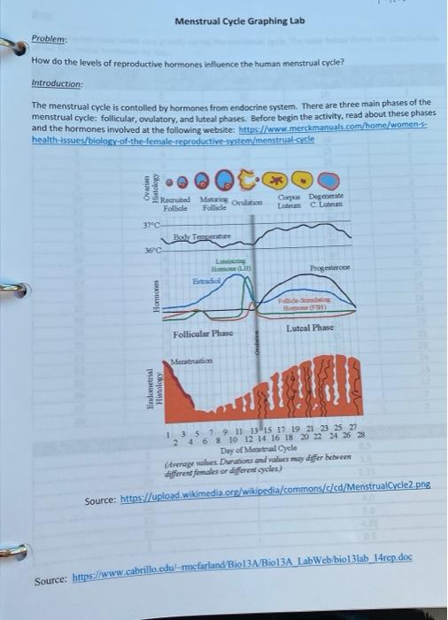 Solved Menstrual Cycle Graphing Lab Problem How do the