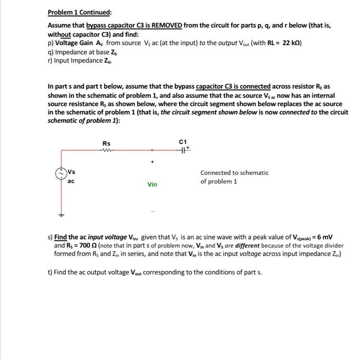 Solved 1) Given the following circuit schematic of a | Chegg.com
