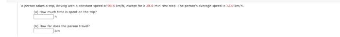 Solved A. Person Takes A Trip; Driving With A Constant Speed | Chegg.com