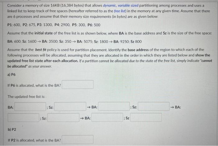 Solved Consider a memory of size 16 KB(16,384 bytes) that | Chegg.com