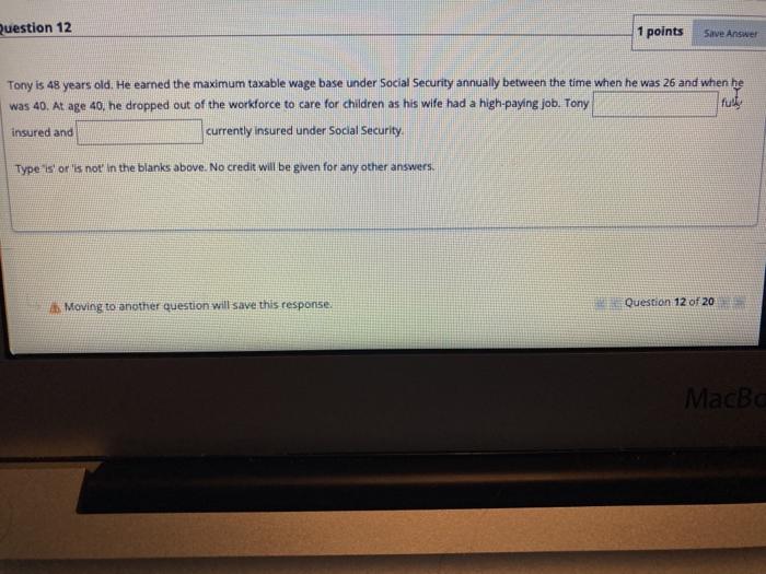 Solved Question 12 1 points Save Answer Tony is 48 years | Chegg.com