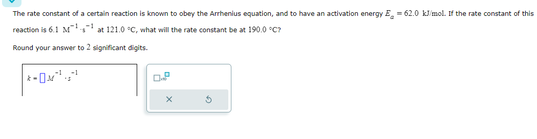 Solved The rate constant of a certain reaction is known to | Chegg.com