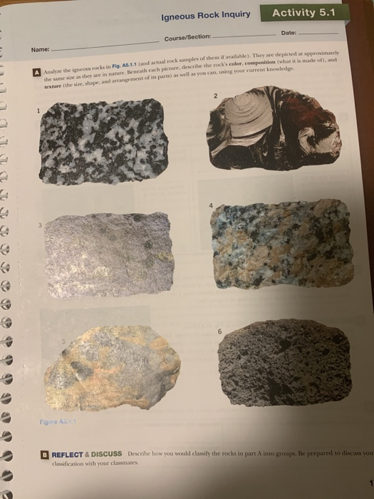 Solved Igneous Rock Inquiry Activity 5.1 Date: | Chegg.com