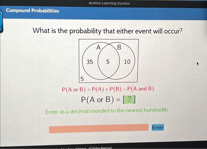 Solved Compound Probabilities Acellus Learning System What | Chegg.com