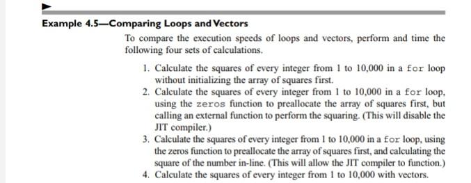 Solved Example 4.5—Comparing Loops and Vectors To compare | Chegg.com