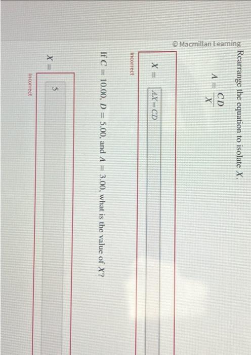 Solved Macmillan Learning Rearrange the equation to isolate | Chegg.com