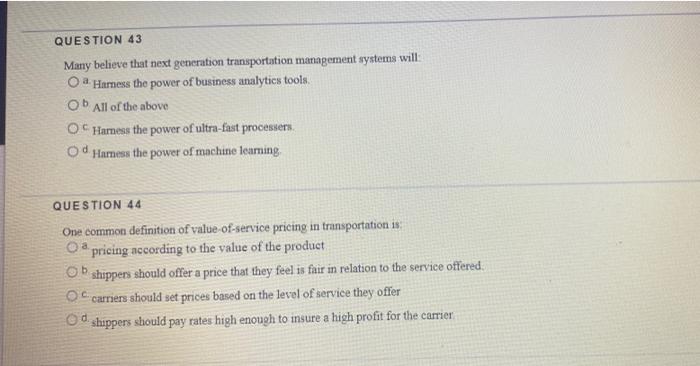 Solved QUESTION 35 What does truck platooning refer to? O a | Chegg.com