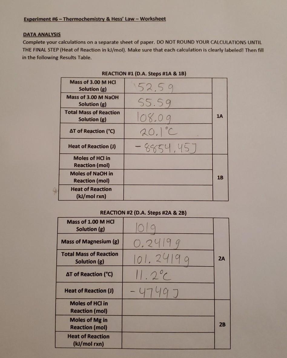 solved-experiment-6-thermochemistry-and-hess-s-law-purpose-chegg