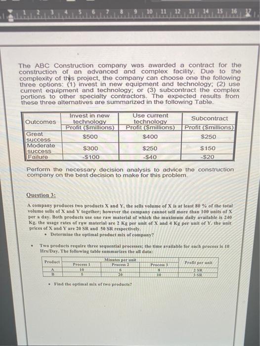 Solved The ABC Construction company was awarded a contract | Chegg.com