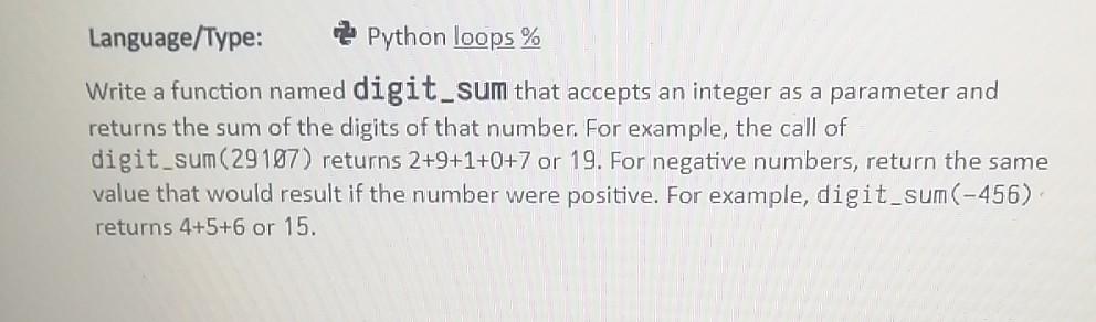 Solved Language/Type: Python loops % Write a function named | Chegg.com