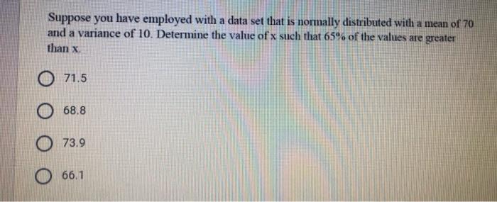 Solved Suppose you have employed with a data set that is | Chegg.com