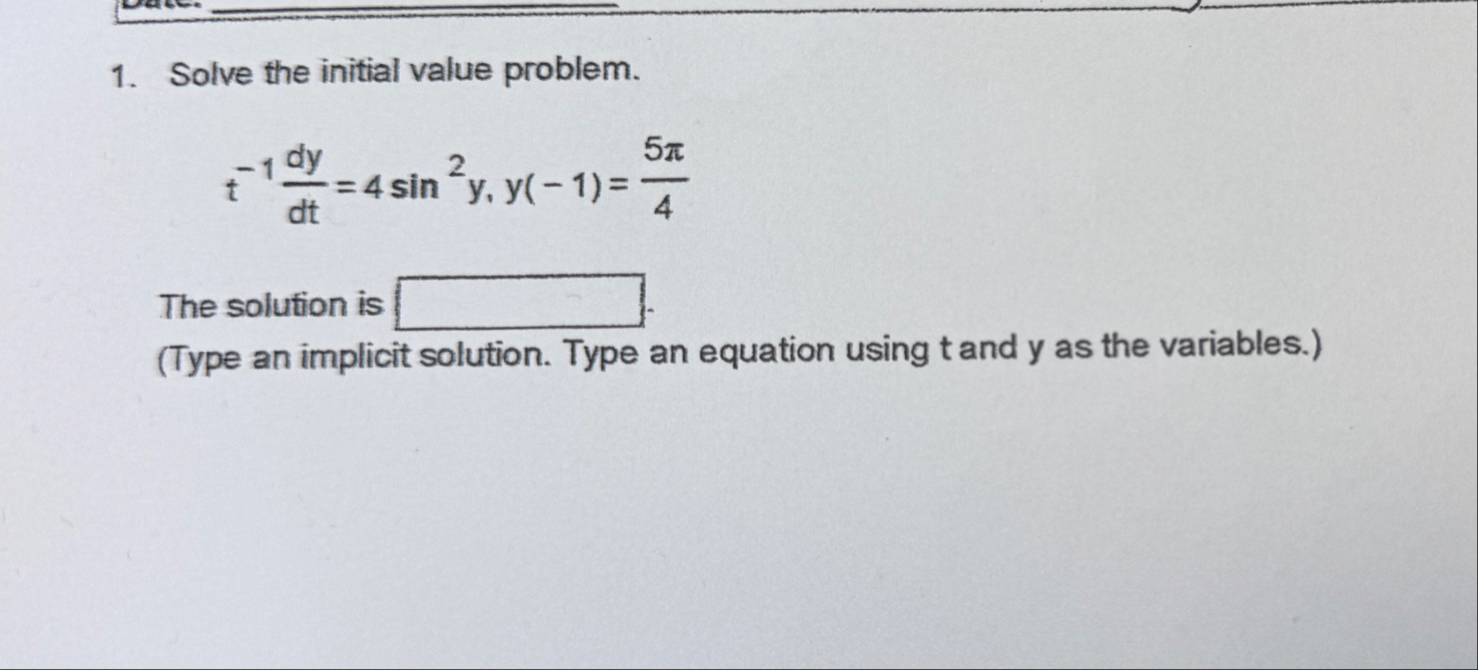 Solved Solve the initial value | Chegg.com