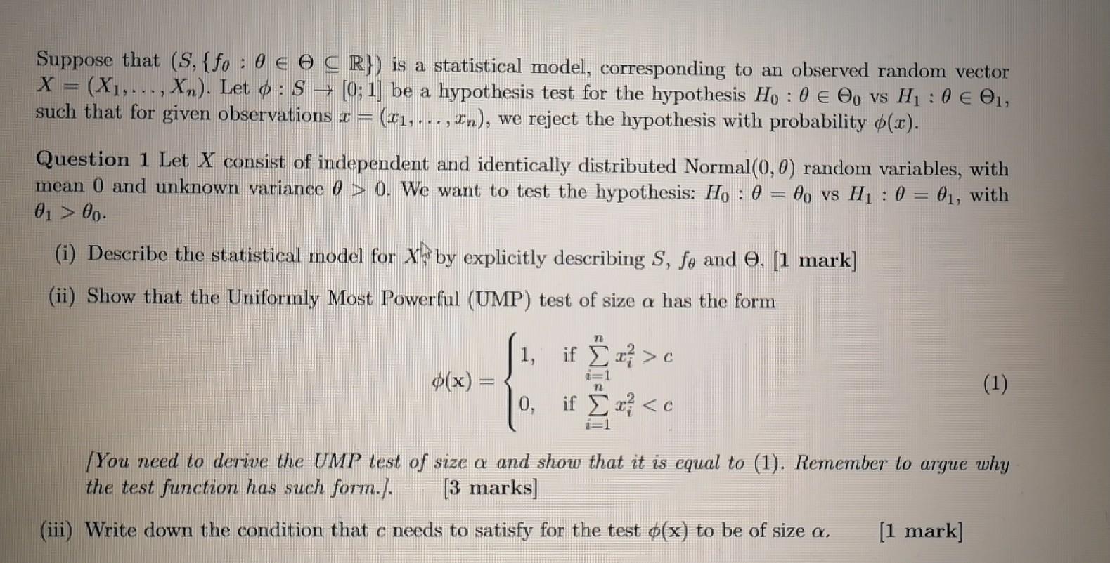 Solved Suppose that (S,{fo : 0 € O CR}) is a statistical | Chegg.com