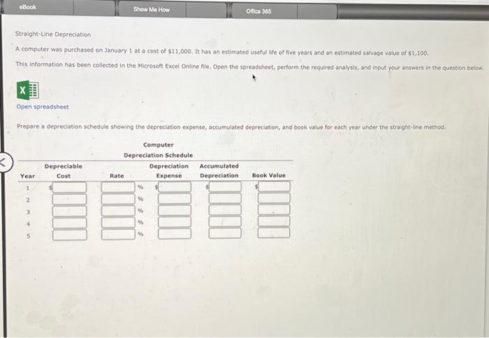 Solved Straight-Line Depreciation A computer was purchased | Chegg.com