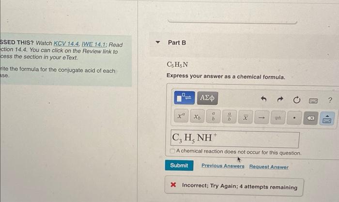 Solved Part B SSED THIS? Watch KCV 14.4, IWE 14.1: Read | Chegg.com