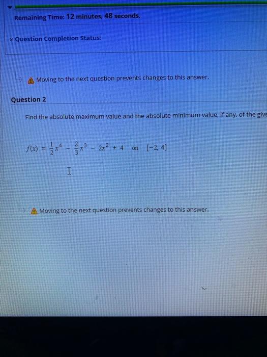 Solved Remaining Time: 12 Minutes, 48 Seconds. Question | Chegg.com