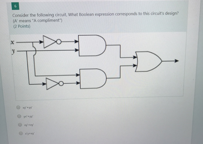 Solved 6 Consider the following circuit, What Boolean | Chegg.com