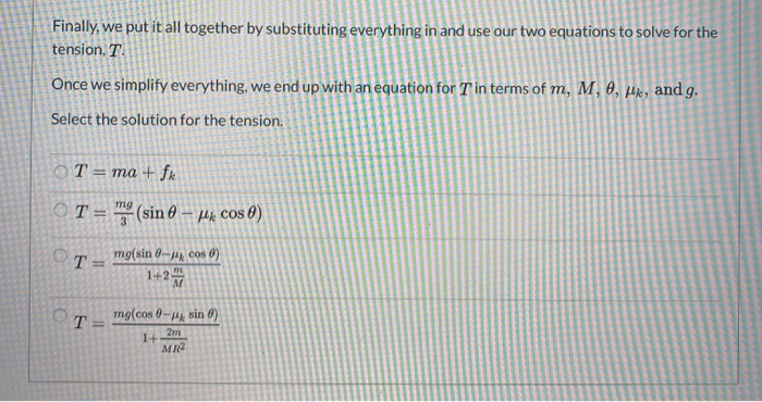 Solved ur two equation is to solve for the Finally, we put | Chegg.com