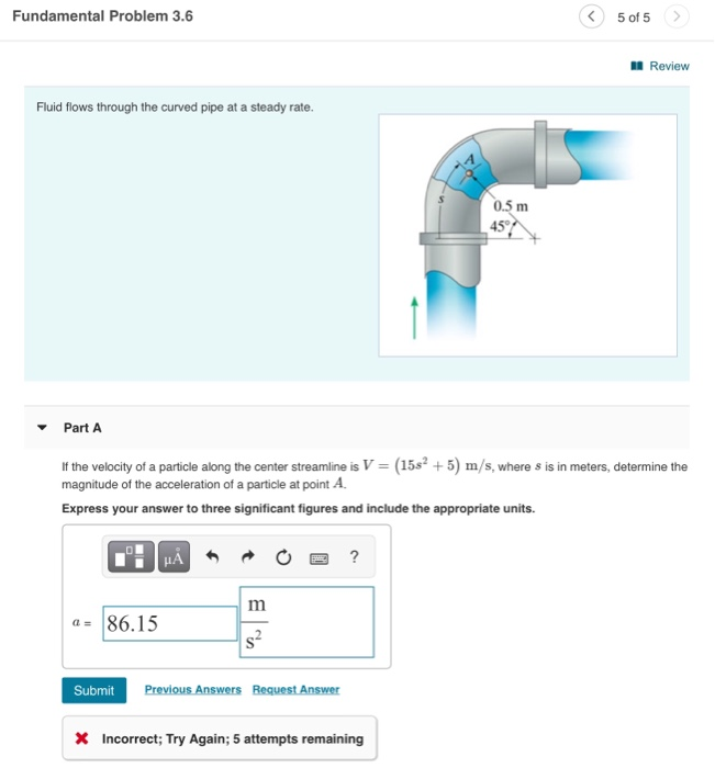 Solved Fundamental Problem 3.6 5 of 5 Review Fluid flows | Chegg.com