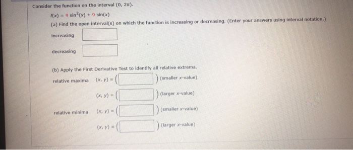 Solved Consider the function on the interval (0, 2). f(x) = | Chegg.com