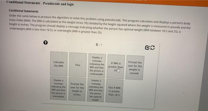 Solved Conditional Statements. Pseudocode And Logic | Chegg.com