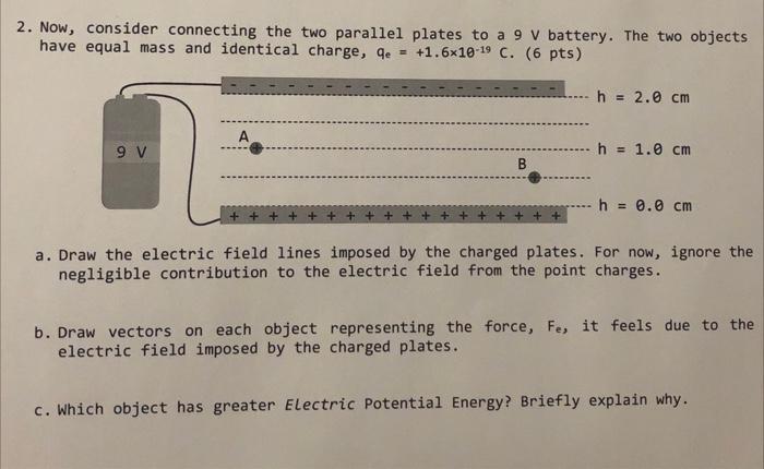 Solved 2. Now, consider connecting the two parallel plates | Chegg.com