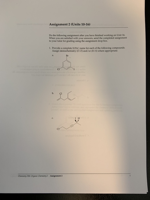 Solved Assignment 2 (Units 10-16) Do the following | Chegg.com