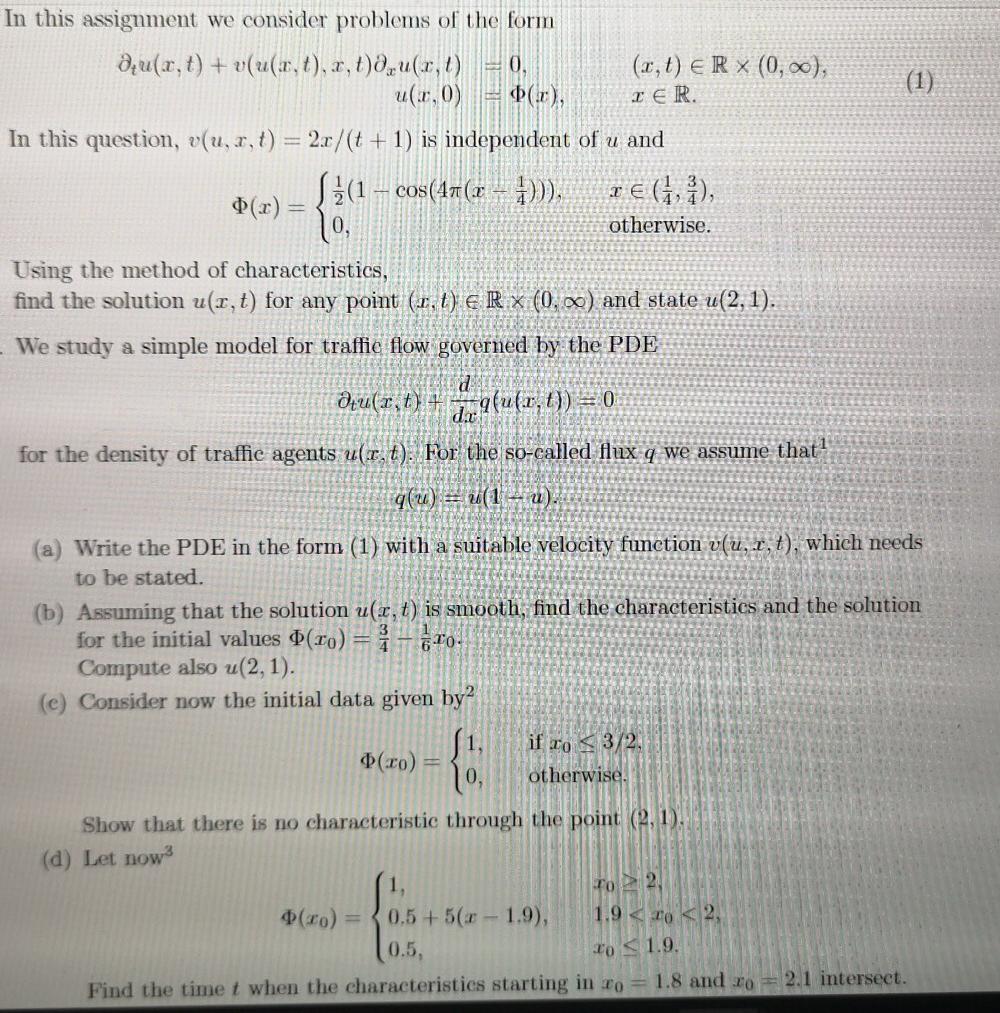 In This Assignment We Consider Problems Of The For Chegg Com