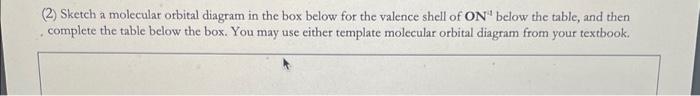 Solved Sketch a molecular orbital diagram in the box below | Chegg.com
