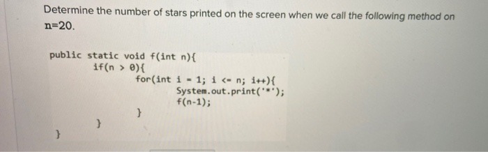 solved 3. please write java code to show the following... Solved Determine the number of stars printed on the screen | Chegg.com