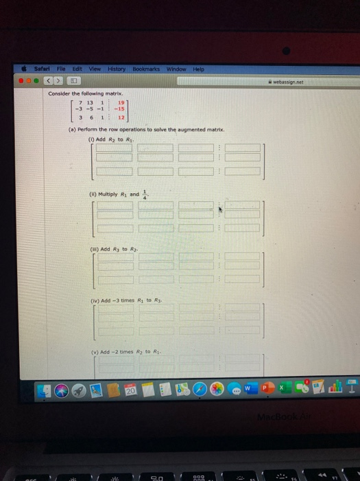 Solved Edit View History Bookmarks Window Help Safari File | Chegg.com