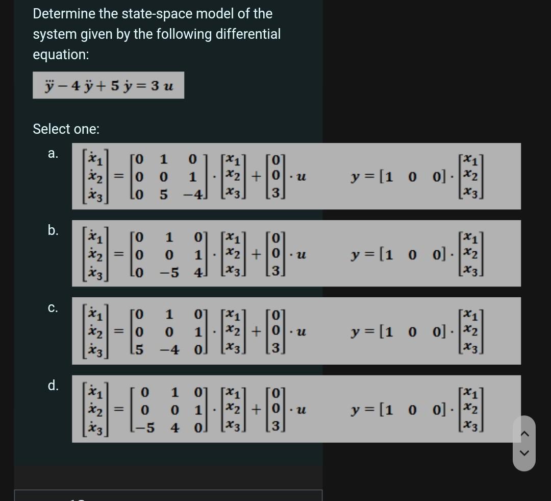 Solved Determine the state-space model of the system given | Chegg.com