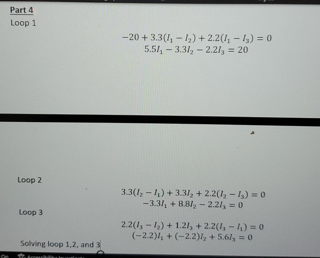 Solved I need help solving loop 1,2, and 3 please show all | Chegg.com