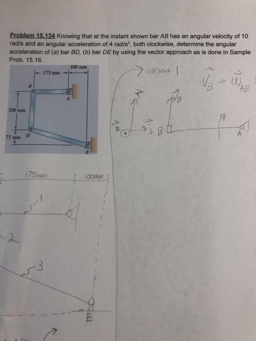 Solved Problem 15.134 Knowing that at the instant shown bar | Chegg.com