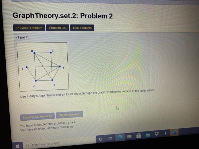 Solved GraphTheory.set.2: Problem 2 Previous Problem Problem | Chegg.com
