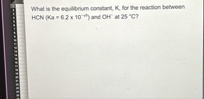 Solved What is the equilibrium constant, K , ﻿for the | Chegg.com