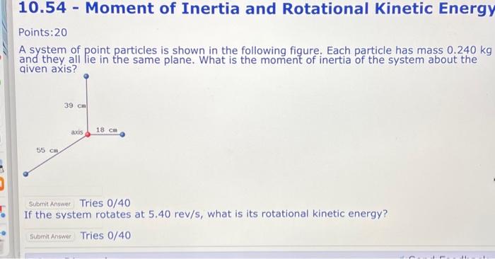 Solved Points: 20 A system of point particles is shown in | Chegg.com