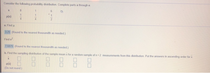 Solved Consider the following probability distribution | Chegg.com
