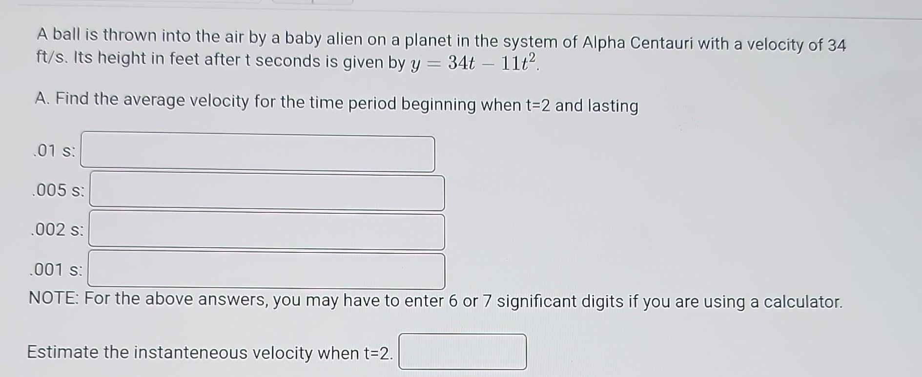 Solved A Ball Is Thrown Into The Air By A Baby Alien On A | Chegg.com