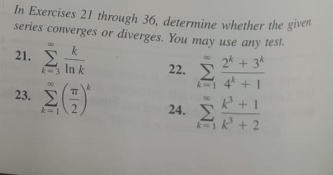 Solved In Exercises 21 through 36, determine whether the | Chegg.com