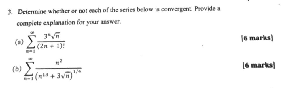 Solved Determine whether or not each of the series below is | Chegg.com