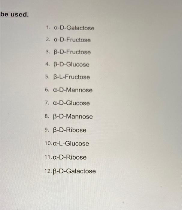 Solved Match The Following Monosaccharides (designated A-E) | Chegg.com